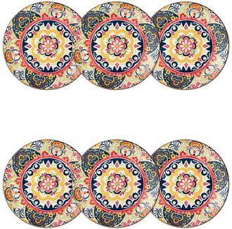 10 Strawberry Street Set Of 6 Fiesta Bloom Salad Plates