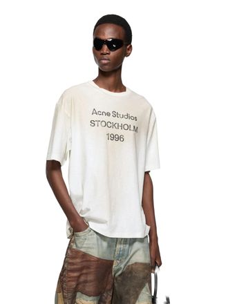 Acne Studios Mens Logo T-Shirt in White