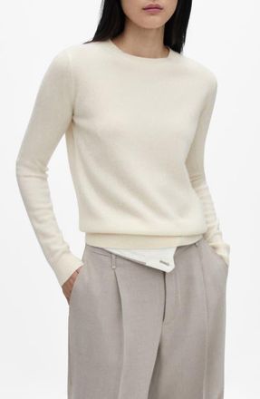 Mango Cashmere Sweater in Ecru at Nordstrom, Size Medium