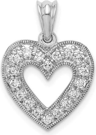 Diamond2Deal 14K Gold Lab Grown Diamond Heart Pendant (0.25ct, VS, G-H)