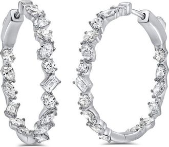 Sabrina Designs 14K 3.14 Ct. Tw. Diamond Hoop Dangle Earrings