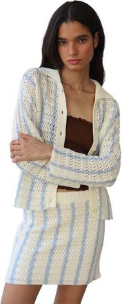 Callahan Sienna Crochet Button Down Top - Womens in Moody Blue at Nordstrom, Size X-Large