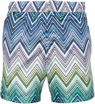 Missoni zigzag-print swim shorts - men - Polyester/Polyester - L - Blue