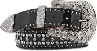 Philipp Plein Suede Belt Stones - Dames - Riemen - Zwart - 70 CM - Leer - Accessoires