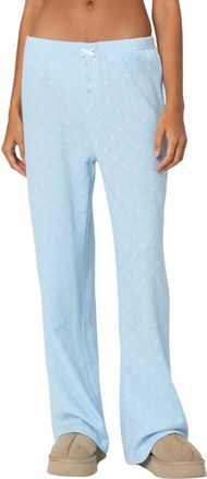 Edikted Floral Cotton Waffle Knit Pants in Mix/Blue at Nordstrom, Size X-Small