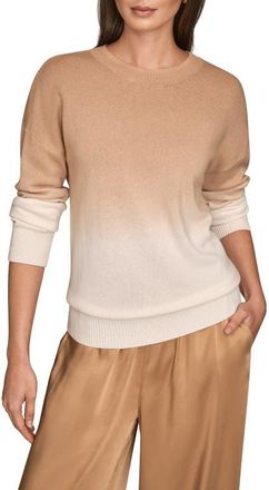 DKNY Ombr&eacute; Crewneck Sweater in Cream/Fawn at Nordstrom, Size Medium