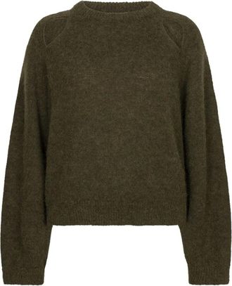 Dante6 Kyoto Cut-out Trui met Ronde Hals - Dames - Truien - Groen - Maat: M Wol