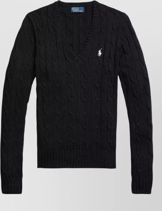 Polo Ralph Lauren cable-knit v-neck cotton jumper