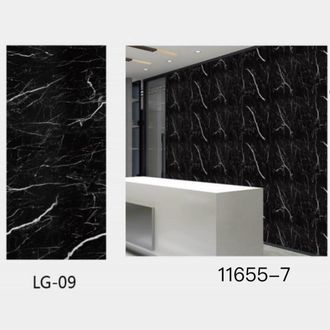 Trade Shop Trade Shop - Panel Adhesivo De Efecto De M&aacute;rmol Negro Paredes De Plata 300 X 60 Cm