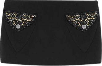 Versace Mini-rok met verfraaide zak - Zwart