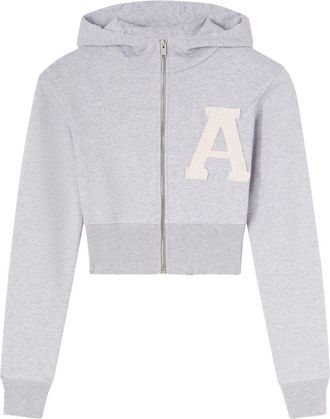 AMBUSH cropped hoodie - women - Polyester/Cotton - S - Grey