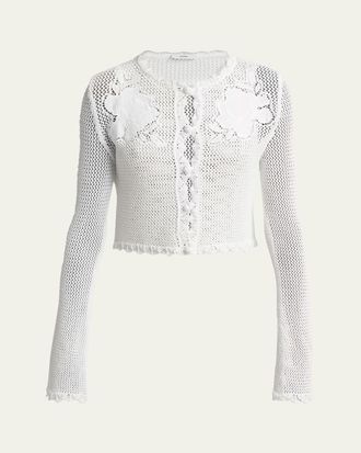 Erdem Crochet Floral Cardigan