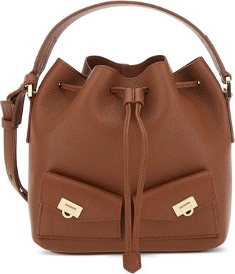 Ferragamo Borsa a secchiello Harley mini con coulisse - Marrone