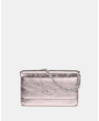 Kate Spade New York Womens Madison Metallic Willow Mini Flap Crossbody - Purple Leather - One Size