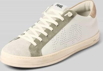 P448 Sneaker aus echtem Leder Modell John in Weiss, Gr&ouml;&szlig;e 41