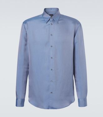 Giorgio Armani Chevron silk jacquard shirt