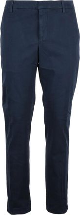 Dondup Blue Gaubert Tailored Cotton-Blend Trousers