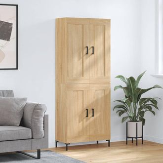 vidaXL Vidaxl - Aparador Alto Madera Contrachapada Color Roble 69,5x34x180 Cm