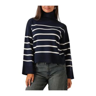 Selected Navy Knit Roll Neck Sweater - Dames - Coltruien - Blauw - M - Wol - Truien & Vesten