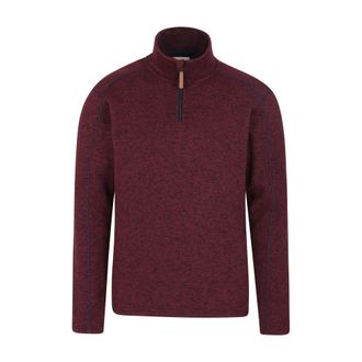 Mountain Warehouse Heren Idris II Half Zip Fleece Top (Donkerrood)