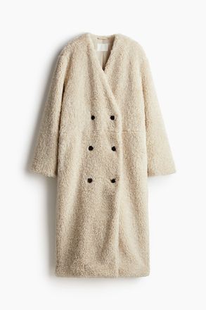 H&M Maximantel aus Teddyfleece - Beige