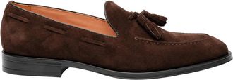 A.Testoni Mocassini in camoscio marrone con nappine - - Shoes - Uomo - Marrone - 42 EU