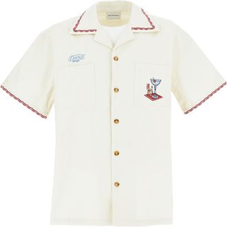 Dr&ocirc;le de Monsieur Loose Fit Cotton Bowling Shirt with Cuban Collar