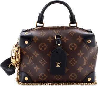 Louis Vuitton Petite Malle Souple Handbag Monogram Canvas with Leather shoulder bag - Zwart