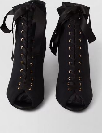 Dolce & Gabbana stretch peep-toe lace-up ankle boots
