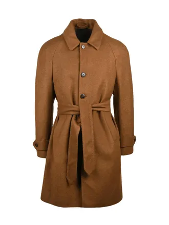 L.B.M. 1911 Brown Polyester-Blend Coat