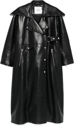 Nanushka Trenchcoat van imitatieleer - Zwart