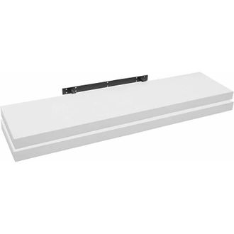 Woltu Woltu - Estanteria Pared Estante Flotante Juego De 2 Estante Pared De Madera De Mdf Para Sal&oacute;n Cocina Pasillo Blanco Rg9317ws-2 100x22.9x3.8cm