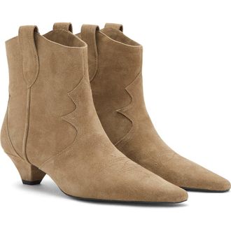 Mango Suede Kitten Heel Ankle Boot in Sand at Nordstrom, Size 9Us