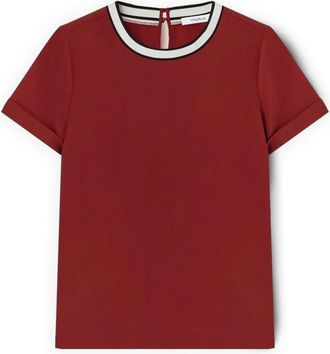 Motivi Blouse met gebreide boord - Dames - Blouses - Rood - S - Leer - Overhemden