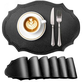 OEM Manteles Individuales, Juego De 6 Piezas, Forma Ovalada, Antideslizantes, Impermeables, Resistentes Al Calor, Aptos Para Uso Interior Y Exterior, 43&times;3