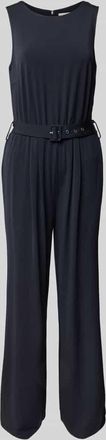Christian Berg Jumpsuit mit Taillengürtel in Marine, Größe 34