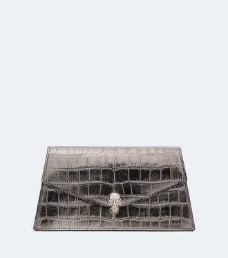 Alexander McQueen Clutch Skull Mini in pelle stampata