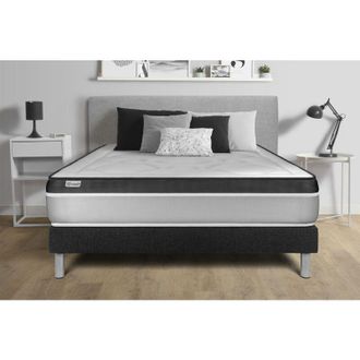 VITALIT Somier Negro + Colch&oacute;n Con Espuma Viscoel&aacute;stica 130 X 200