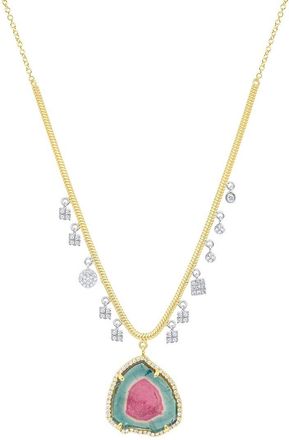Meira T 14K 11.39 Ct. Tw. Diamond & Tourmaline Chunky Necklace