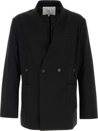 SETCHU No Lapel Origami Jacket - Heren - Blazers - Zwart - L - Wol - Jassen
