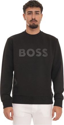 HUGO BOSS Salbo Crewneck Sweatshirt - Heren - Sweatshirts - Zwart - M - Katoen - Hoodies & sweatvesten