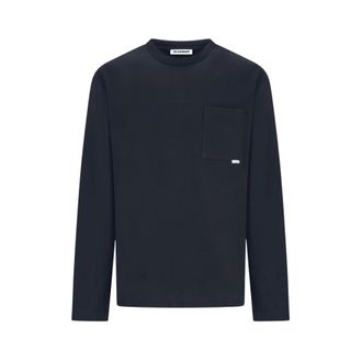 Jil Sander T-Shirt A Maniche Lunghe CON Taschino - - Tops - Uomo - Blu - L