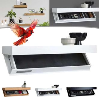 OEM Estanter&iacute;a De Pared Moderna Con Compartimento Secreto Y Solapa M&aacute;gica, Ideal Para Sal&oacute;n U Oficina, Blanca - Otro