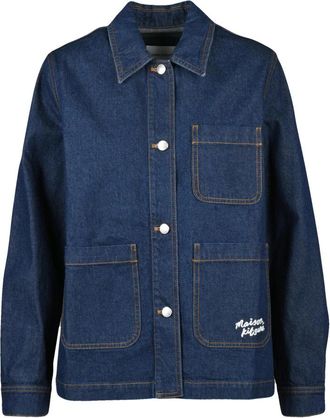 Maison Kitsun&eacute; Denim Jacket - Dames - Spijkerjassen - Blauw - S - Denim - Jassen