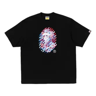 A Bathing Ape ABC Camo Illusion Ape Head Relaxed Fit Tee Black 1K80-110-344-BLACK