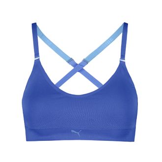 Puma Bustier PUMA PUMA WOMEN 3D KNIT SPORT TRIANGLE TOP, Damen, Gr. XXL, N-Gr, blau, Single Jersey, Obermaterial: 89% Polyamid, 11% Elasthan, BHs Bustier, 