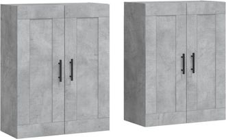 vidaXL Vidaxl - Armarios de pared 2 uds madera de ingeniería gris hormigón