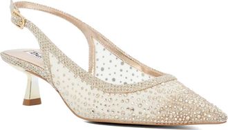 Dune London Ciana Slingback Pointed Toe Kitten Heel Pump in Gold at Nordstrom, Size 7.5Us