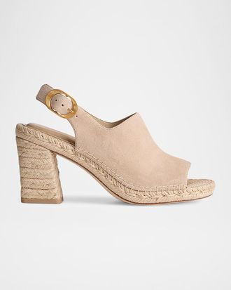 Rag & Bone 75mm Gigi Suede Espadrille Slingback Sandals