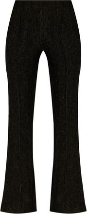 Ganni Flared Cr&ecirc;pe Broek - Dames - Wijde Broeken - Zwart - L - Broeken